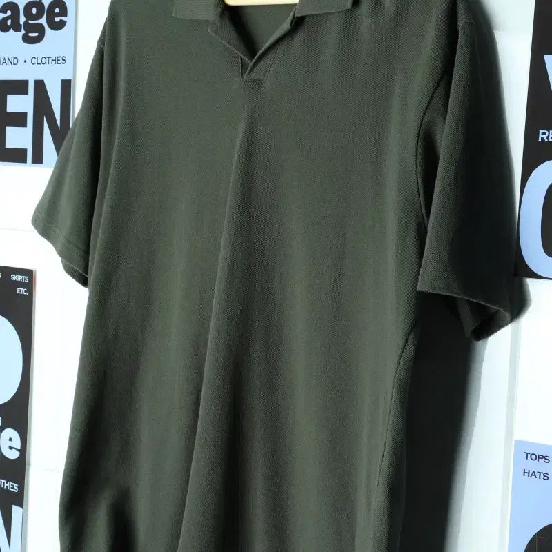 [BUNJANG] Lap12 Khaki Short Sleeve Polo Shirt (XL-3XL) / (XL-3XL) 랩12 반팔 카라 티셔츠 카키 빅사이즈 노코어-17BC5