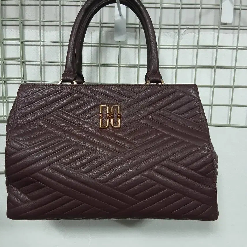 [BUNJANG] Daks Quilted Tote Bag / 닥스 브라운 퀼팅 토트백 여성 가방