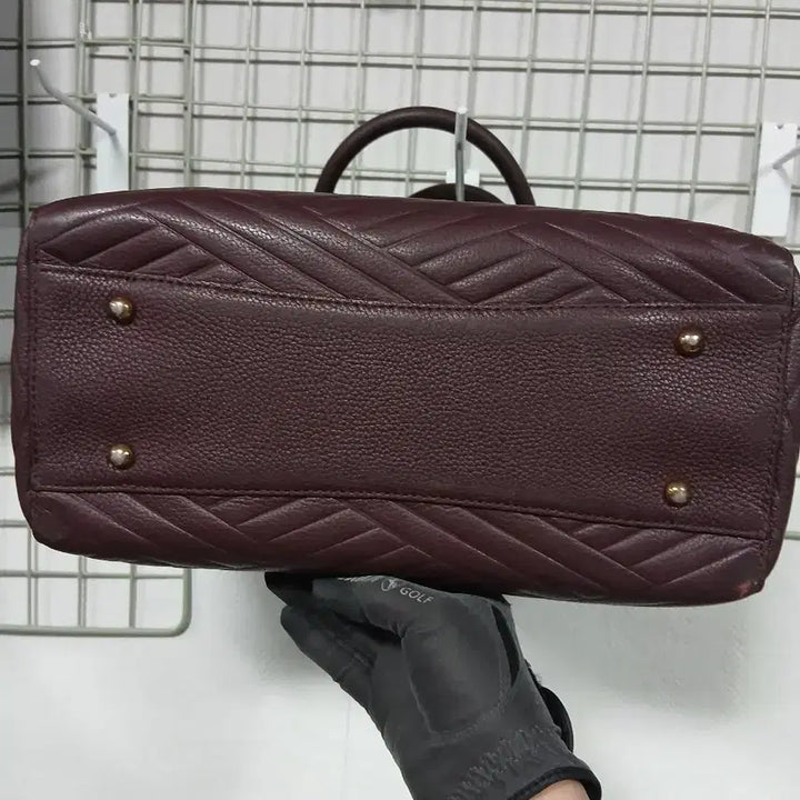 [BUNJANG] Daks Quilted Tote Bag / 닥스 브라운 퀼팅 토트백 여성 가방