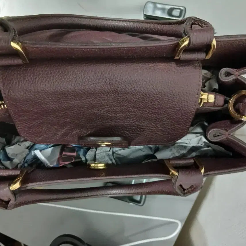 [BUNJANG] Daks Quilted Tote Bag / 닥스 브라운 퀼팅 토트백 여성 가방