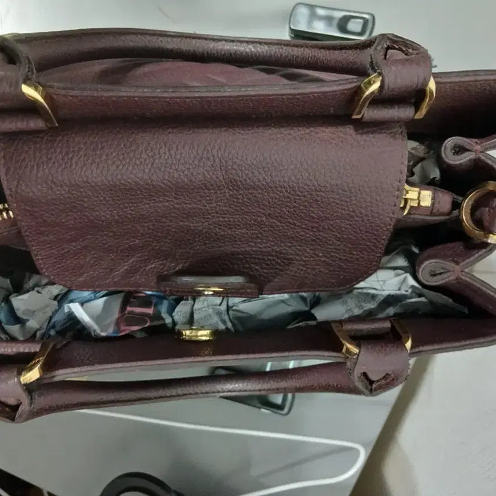 [BUNJANG] Daks Quilted Tote Bag / 닥스 브라운 퀼팅 토트백 여성 가방