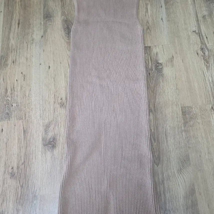 [BUNJANG] Ribbed Knit Long Dress Beige / 골지 니트 롱 원피스 베이지