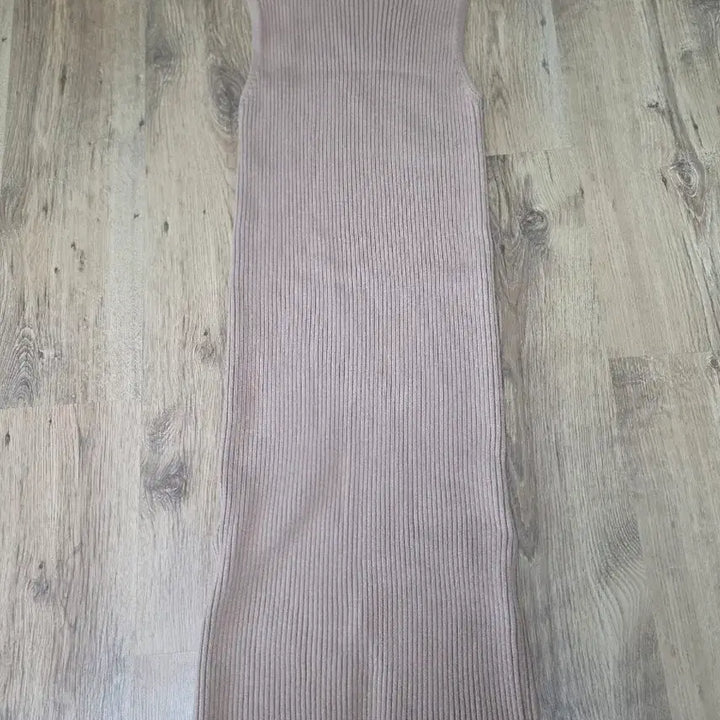 [BUNJANG] Ribbed Knit Long Dress Beige / 골지 니트 롱 원피스 베이지