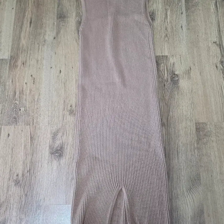 [BUNJANG] Ribbed Knit Long Dress Beige / 골지 니트 롱 원피스 베이지
