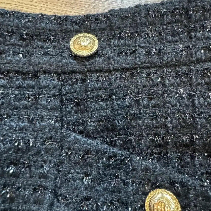 [BUNJANG] Maje Pearl Tweed Button Skirt / maje 마쥬 펄 트위드 버튼 스커트