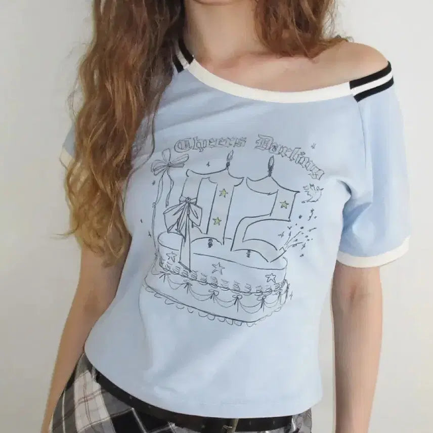 [BUNJANG] Dimanche Vintage Sports T-Shirt / 디망쉬 빈티지 스포츠 티셔츠 스카이