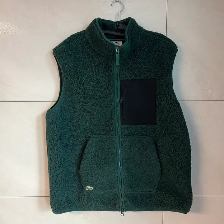 [BUNJANG] Lacoste Green Fleece Vest (L) / 라코스테 그린 뽀글이 플리스 조끼 (L)
