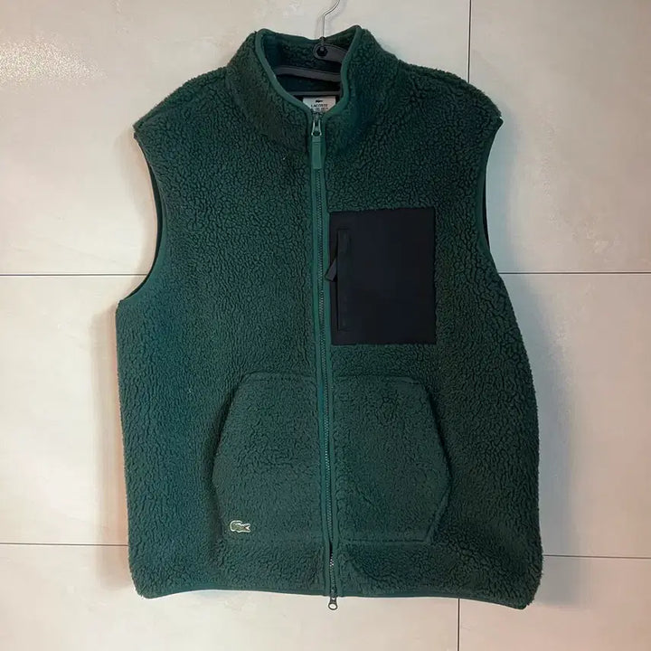 [BUNJANG] Lacoste Green Fleece Vest (L) / 라코스테 그린 뽀글이 플리스 조끼 (L)