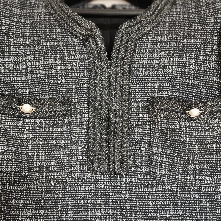 [BUNJANG] LYNN Tweed Dress with Pearl Button Detail / LYNN트위드 원피스 진주 버튼 장식