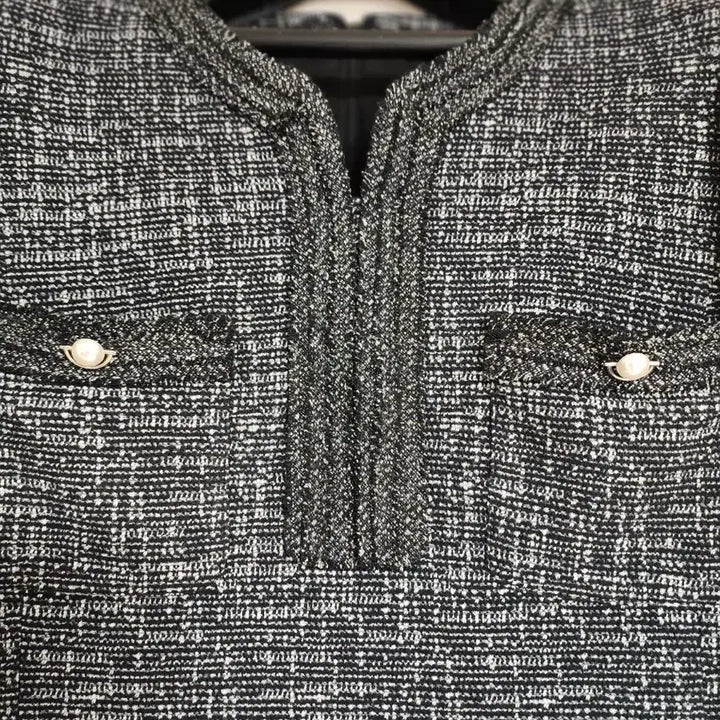 [BUNJANG] LYNN Tweed Dress with Pearl Button Detail / LYNN트위드 원피스 진주 버튼 장식