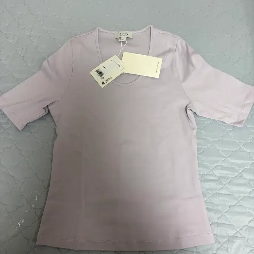 [BUNJANG] COS Scoop Neck Cotton T-shirt (Lilac, M) / COS 슬립스쿱넥 코튼 티셔츠(라일락, M)