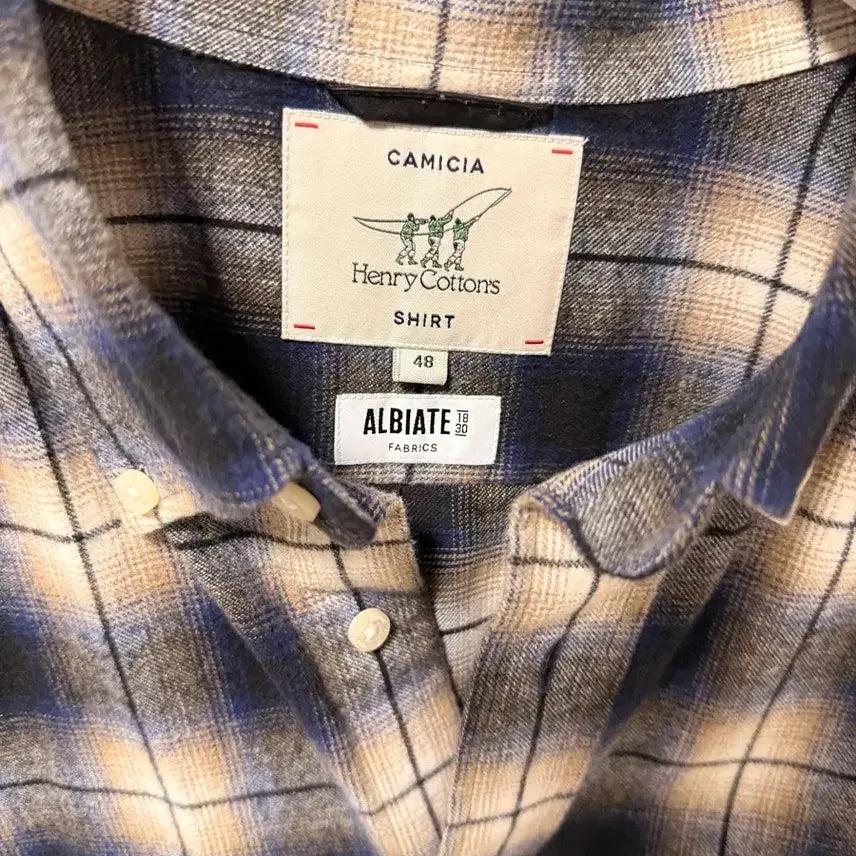 [BUNJANG] Henry Cotton Ombre Check Shirt / (100) 핸리코튼 옴브레 셔츠