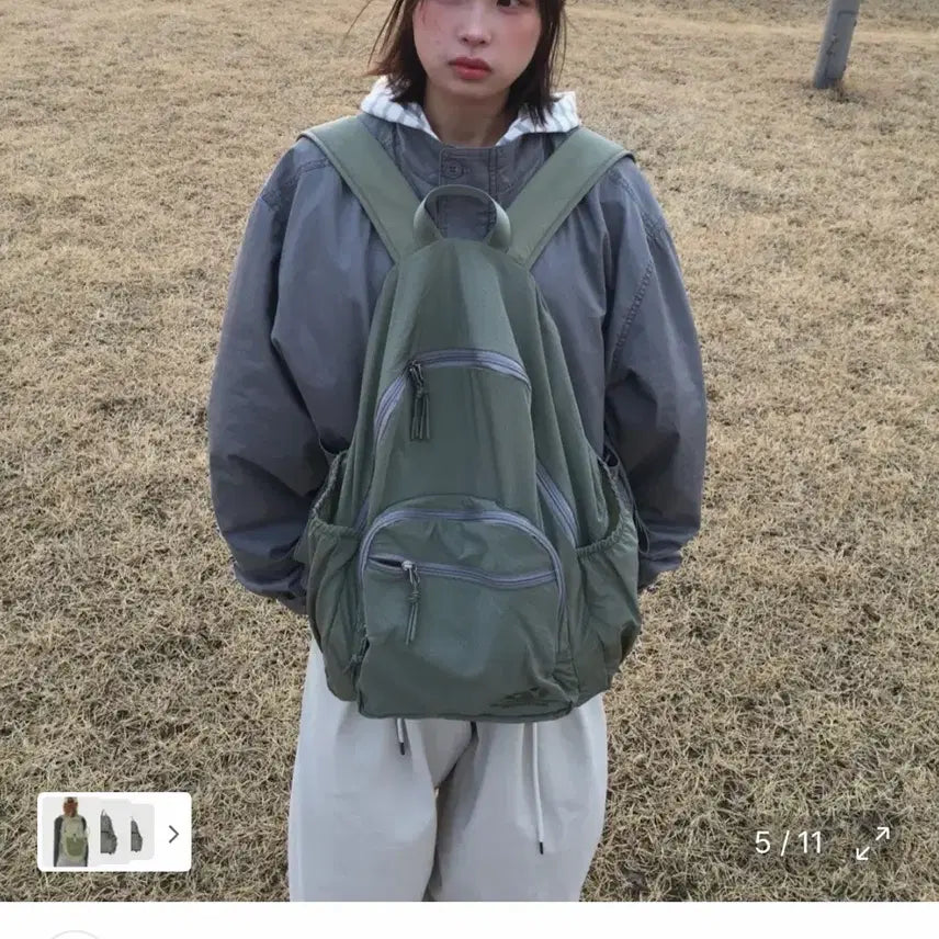 [BUNJANG] WMC Ripstop Backpack Khaki / 택O) WMC 더블유엠씨 립스탑 백팩 카키색