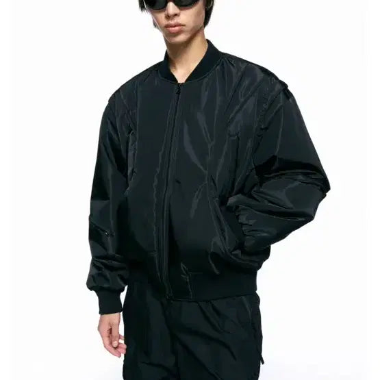 [BUNJANG] In Silence Glossy Metal Bomber Jacket M / 인사일런스 글로시 메탈 봄버 자켓 M
