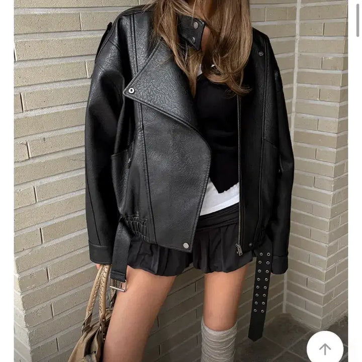 [BUNJANG] Black Up Webletum High Neck Leather Jacket / 블랙업 위블텀 하이넥 레더점퍼