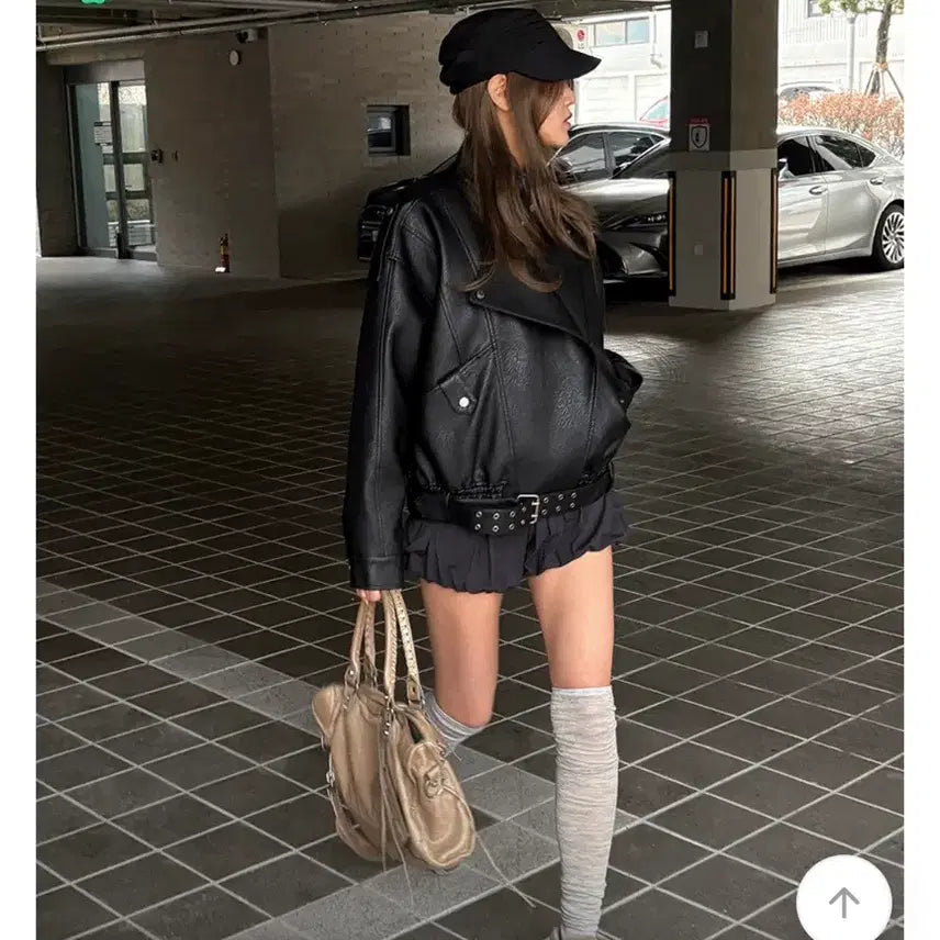 [BUNJANG] Black Up Webletum High Neck Leather Jacket / 블랙업 위블텀 하이넥 레더점퍼