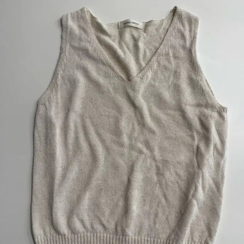 [BUNJANG] Nothing Written Linen Knit Sleeveless Top / 낫띵리튼 린넨니트슬리브