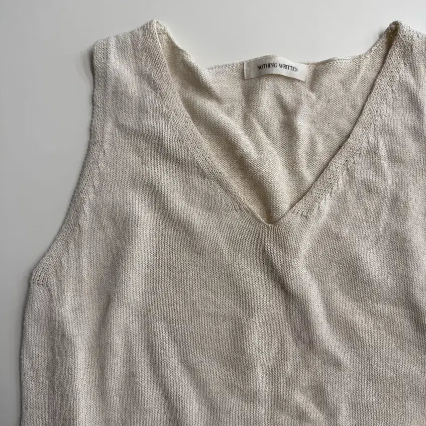[BUNJANG] Nothing Written Linen Knit Sleeveless Top / 낫띵리튼 린넨니트슬리브