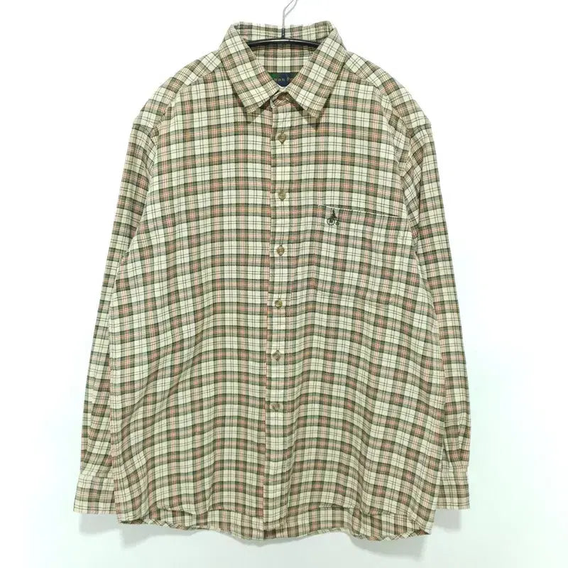 [BUNJANG] Beanpole Checkered Shirt 95 / 빈폴 체크 남방 95_i3768