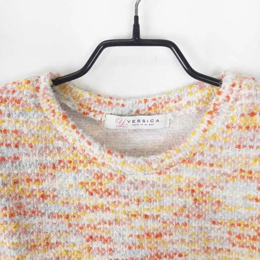 [BUNJANG] Jessica Crop Short Sleeve Knit Top / 예시카 크롭 반팔니트 F