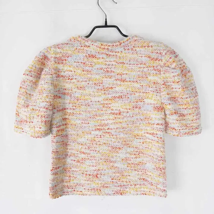 [BUNJANG] Jessica Crop Short Sleeve Knit Top / 예시카 크롭 반팔니트 F