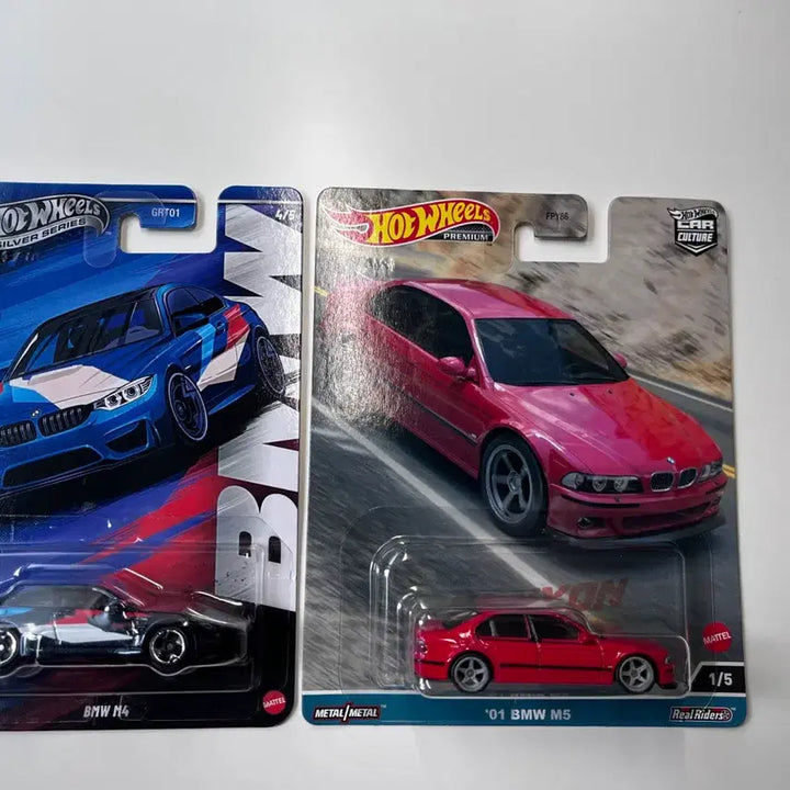 [BUNJANG] Hot Wheels BMW M4 &amp; M5 Silver Series Premium Bundle Set / 핫휠 BMW M4,M5