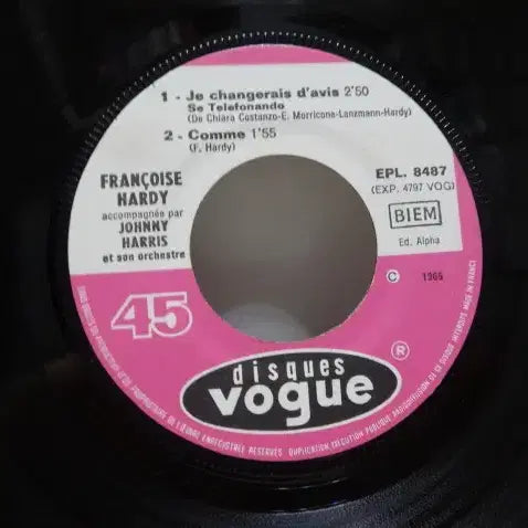 [BUNJANG] Francoise Hardy 1966 France EP Vinyl Record / (7인치 EP) Francoise Hardy 1966년 FRANCE 초반