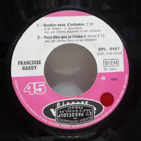 [BUNJANG] Francoise Hardy 1966 France EP Vinyl Record / (7인치 EP) Francoise Hardy 1966년 FRANCE 초반