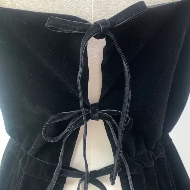 [BUNJANG] Unbranded Velvet Bustier Top / 벨벳뷔스티에 frre 사이즈