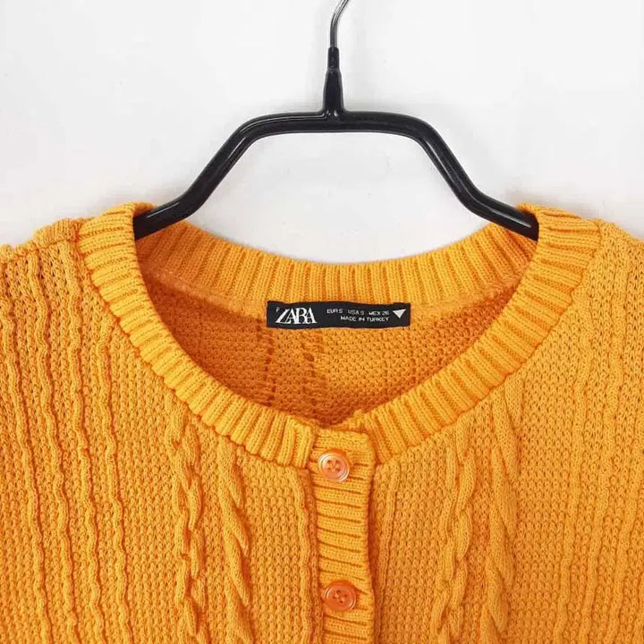 [BUNJANG] ZARA Frill Crop Knit Cardigan S / 자라 프릴 크롭 반팔니트가디건 S