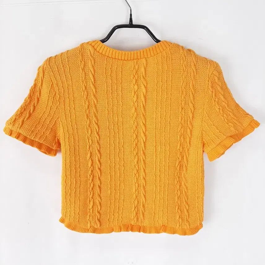 [BUNJANG] ZARA Frill Crop Knit Cardigan S / 자라 프릴 크롭 반팔니트가디건 S