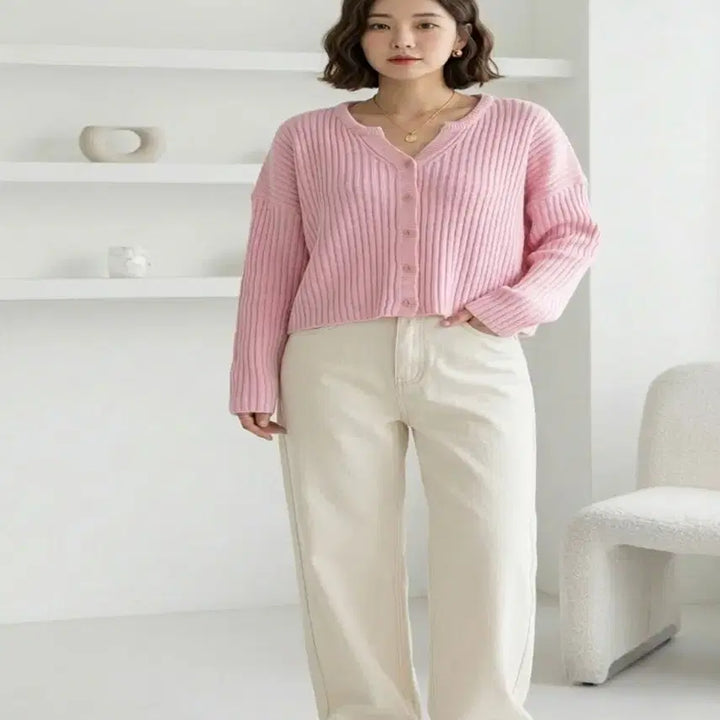 [SOLD OUT] 루즈핏 브이넥 니트 가디건 여리핏  데일리 가디건