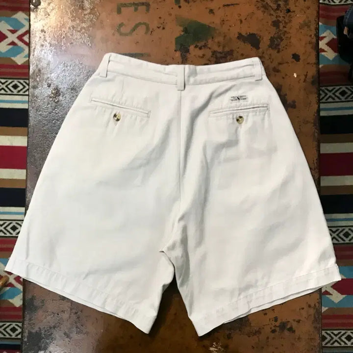 [BUNJANG] Polo Ralph Lauren Beige Pleated Chino Shorts / 폴로랄프로렌 베이지 투턱 핀턱 치노 숏 팬츠 반바지 허리 28 사이즈