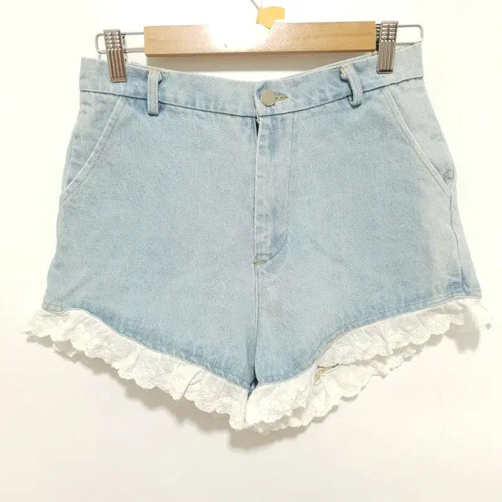 [BUNJANG] Unbranded Lace Denim Shorts M / 레이스 데님 숏 팬츠 M_i3789