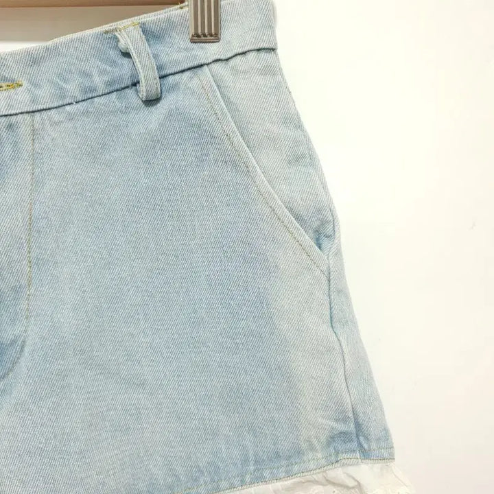 [BUNJANG] Unbranded Lace Denim Shorts M / 레이스 데님 숏 팬츠 M_i3789