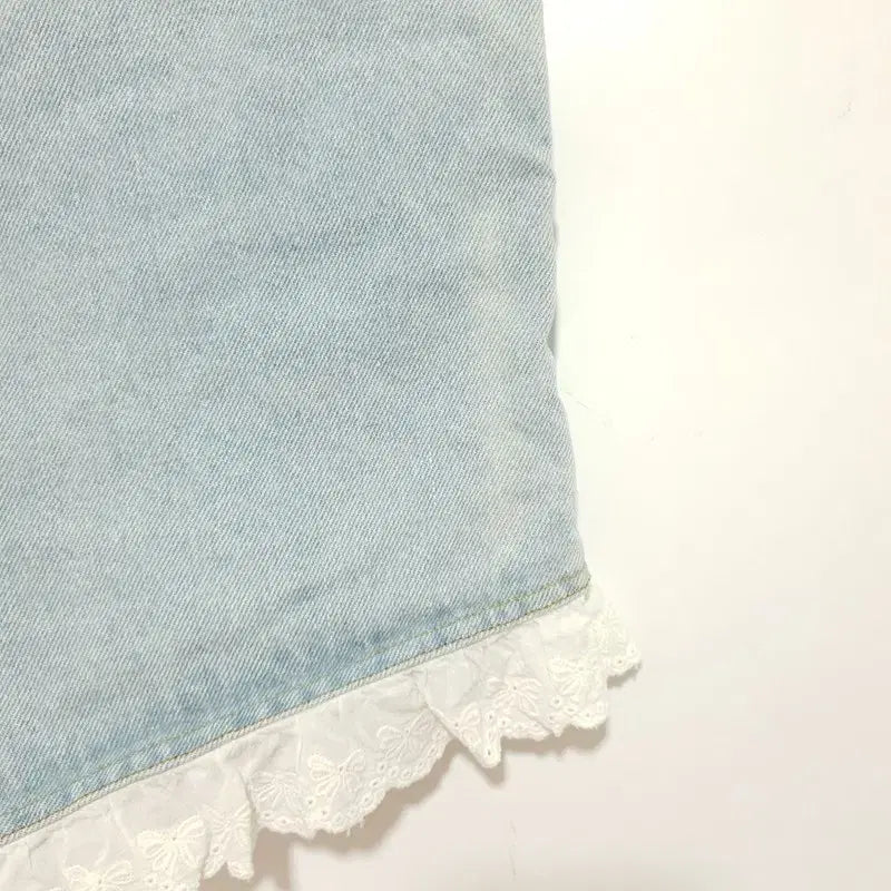 [BUNJANG] Unbranded Lace Denim Shorts M / 레이스 데님 숏 팬츠 M_i3789