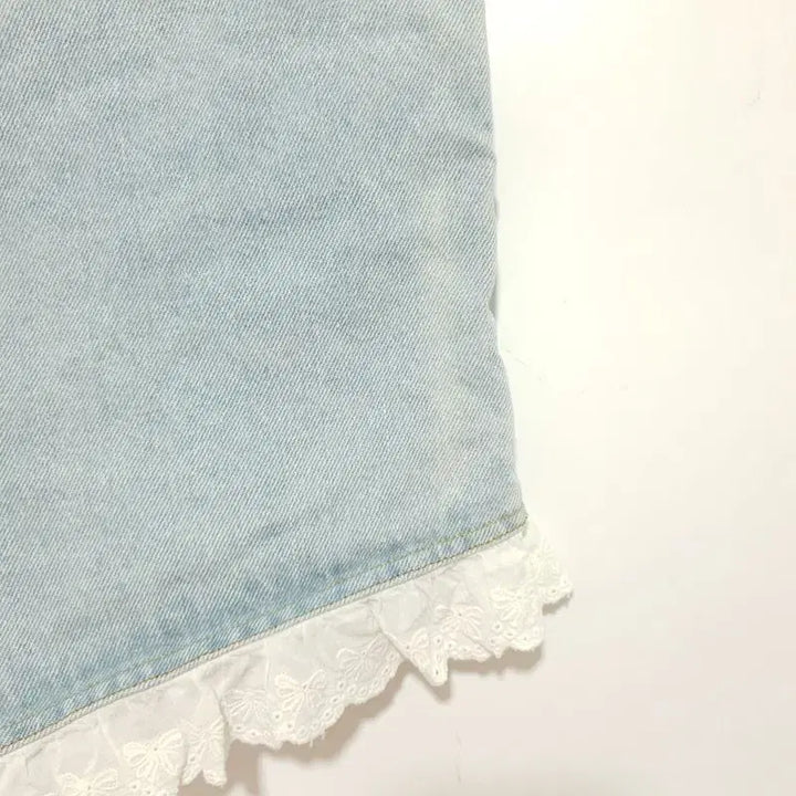 [BUNJANG] Unbranded Lace Denim Shorts M / 레이스 데님 숏 팬츠 M_i3789
