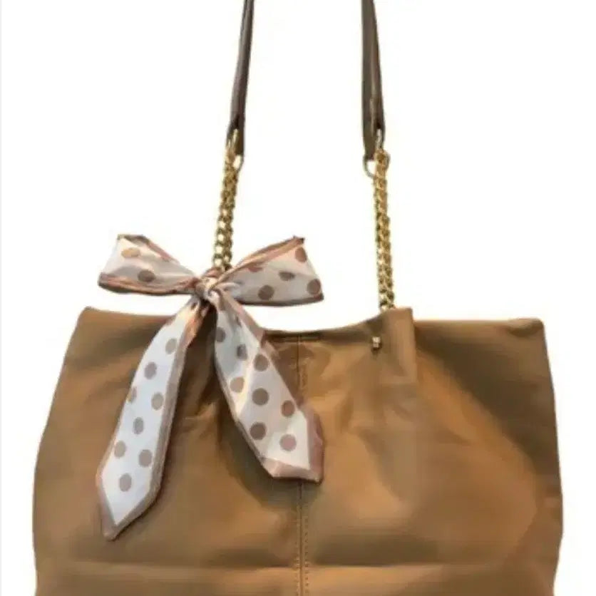 [BUNJANG] Beige Shoulder Bag with Scarf / 베이지색 가방 + 스카프