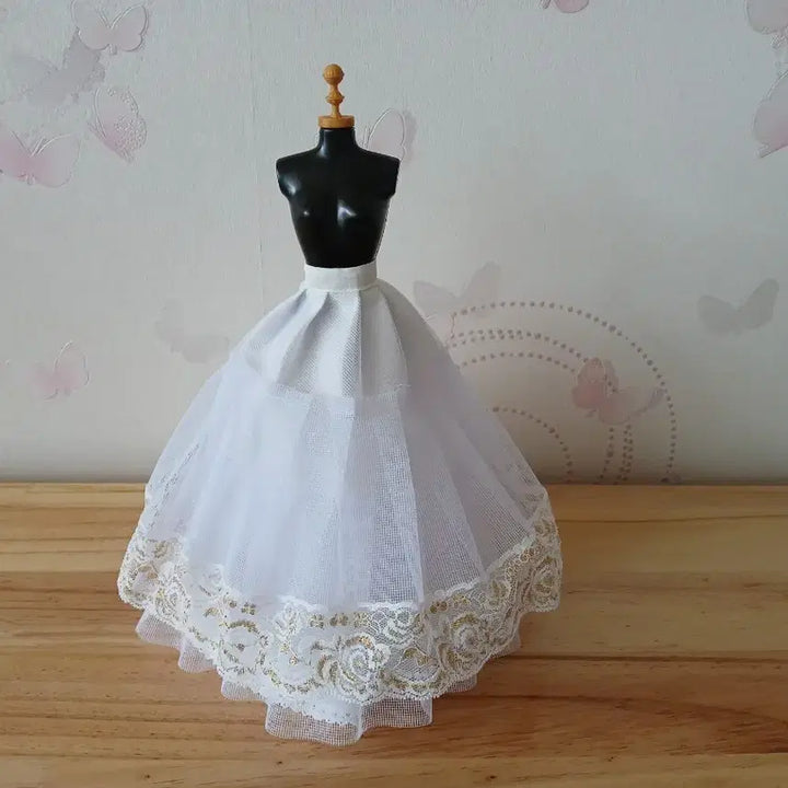 [BUNJANG] Handmade Doll Underskirt with Gold Lace / 인형옷(금사레이스 속치마),30cm 미미size