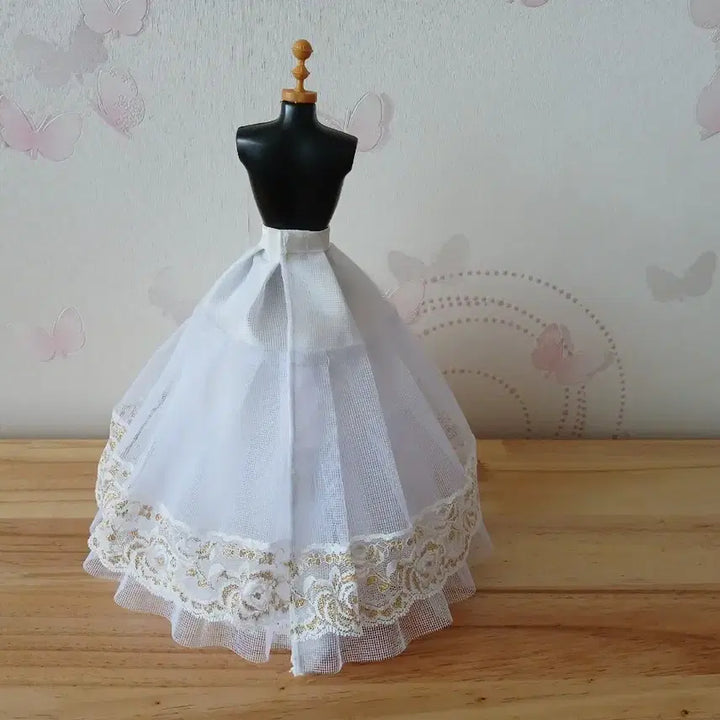 [BUNJANG] Handmade Doll Underskirt with Gold Lace / 인형옷(금사레이스 속치마),30cm 미미size