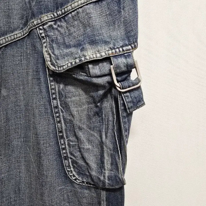 [SOLD OUT] 오픈와이와이 포켓 데님 카고 와이드 밴딩 팬츠