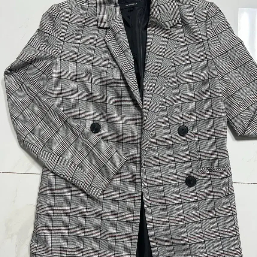 [BUNJANG] Checkered Double-Breasted Women&