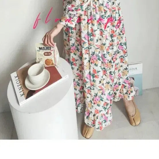 [SOLD OUT] 새상품) 고퀄 플라워 레이스 카라 롱원피스(프리사이즈)