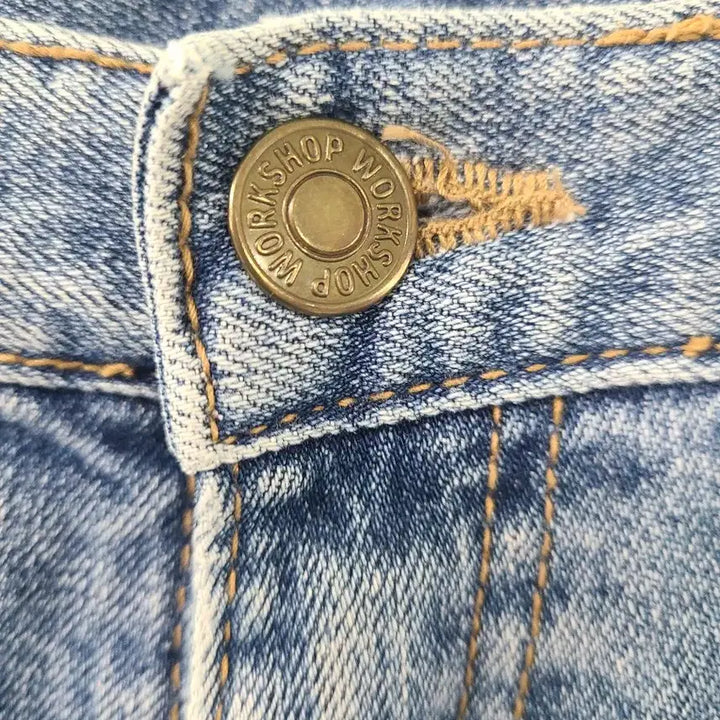 [BUNJANG] WORKSHOP Damage Washed Denim Jeans S / WORKSHOP 데미지 워싱 데님 청바지 S