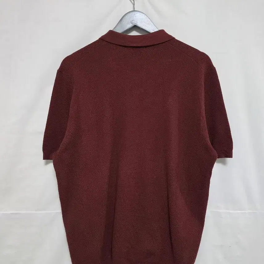[BUNJANG] Topten Waffle Short Sleeve Collar Knit Brick Men&