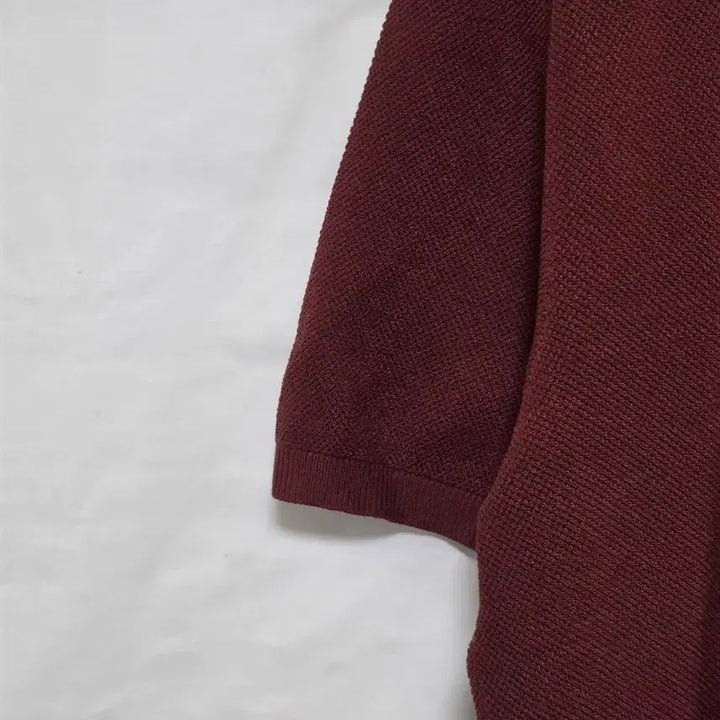 [BUNJANG] Topten Waffle Short Sleeve Collar Knit Brick Men&