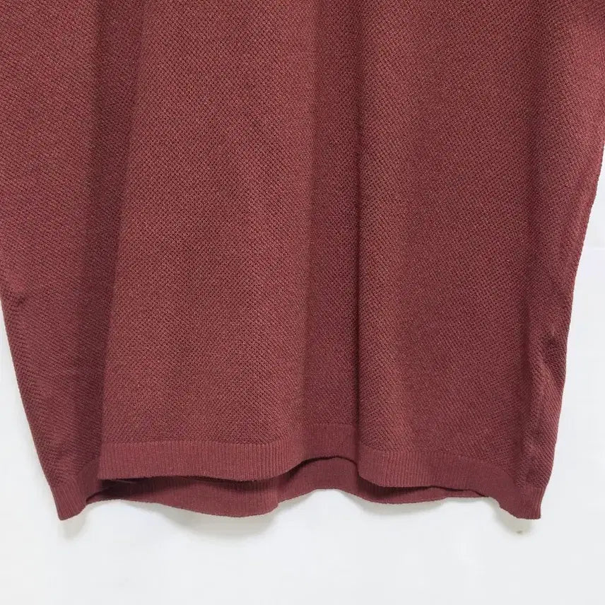 [BUNJANG] Topten Waffle Short Sleeve Collar Knit Brick Men&