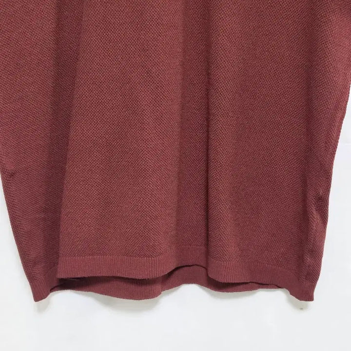 [BUNJANG] Topten Waffle Short Sleeve Collar Knit Brick Men&