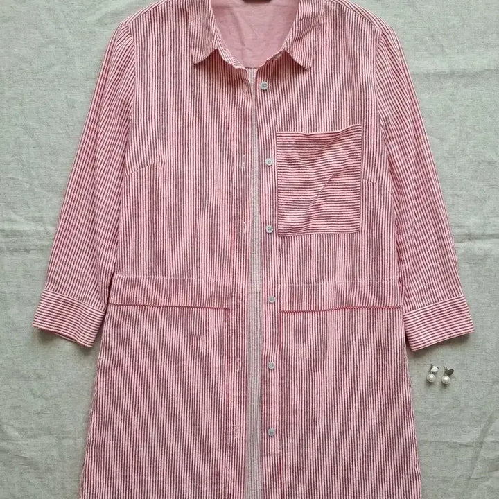 [BUNJANG] PAT Striped Long Shirt (Size 90) / PAT  아우터형 스트라이프 롱셔츠 90