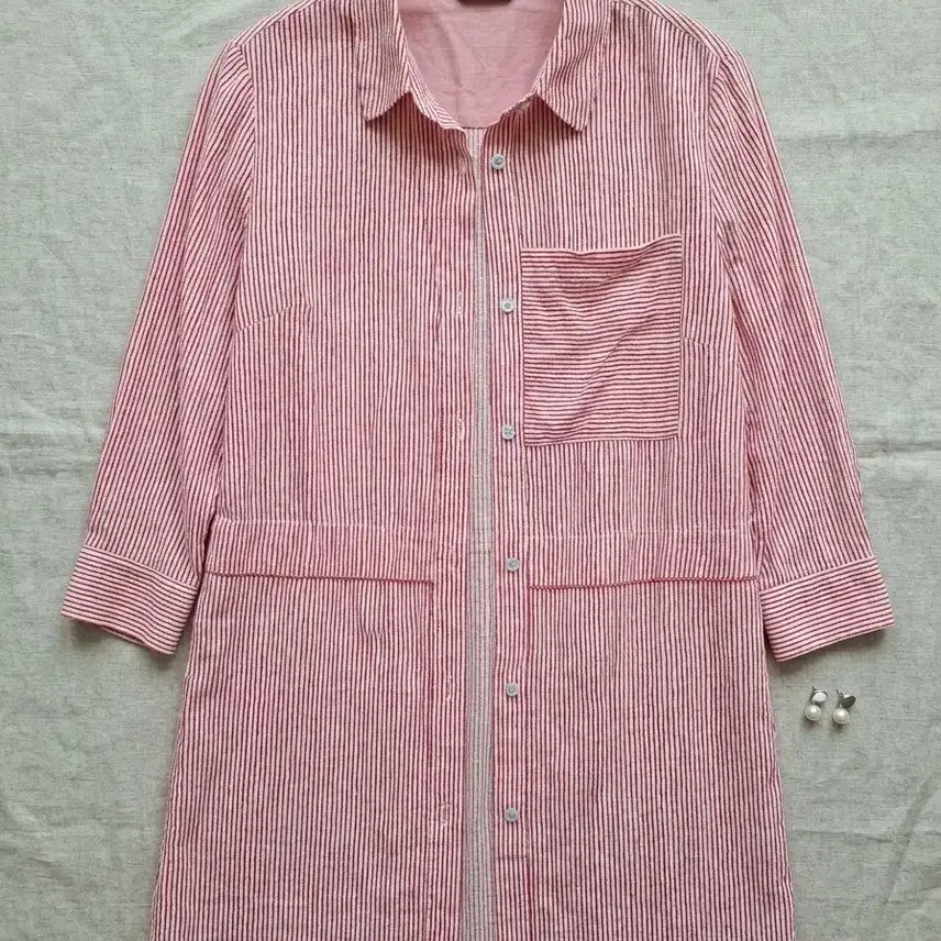 [BUNJANG] PAT Striped Long Shirt (Size 90) / PAT  아우터형 스트라이프 롱셔츠 90